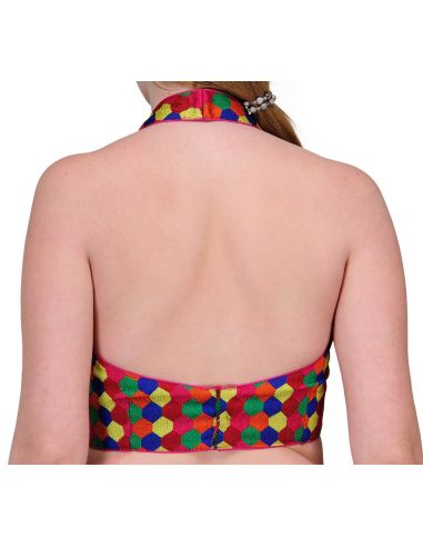 Fabroop_Tasveer_1028-04851_124_BLOUSE_Pink_Green_Blue_Dots_Without_Shoulder