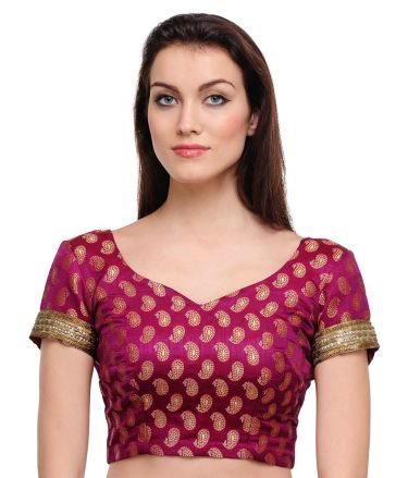 Fuchsia Tasveer_Blouse_Maroon