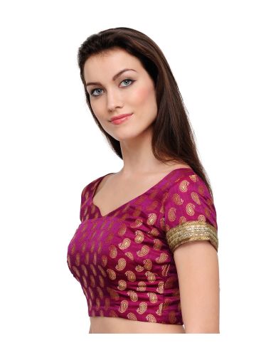 Fuchsia Tasveer_Blouse_Maroon