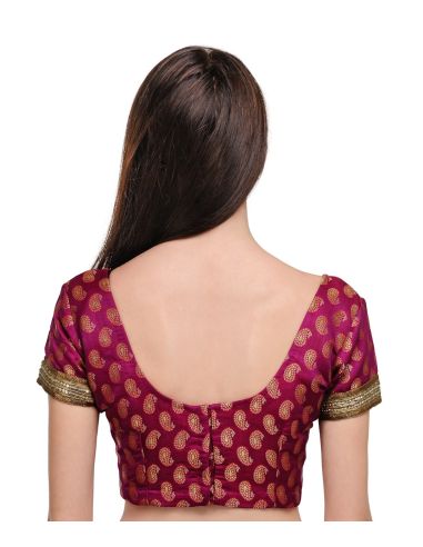 Fuchsia Tasveer_Blouse_Maroon