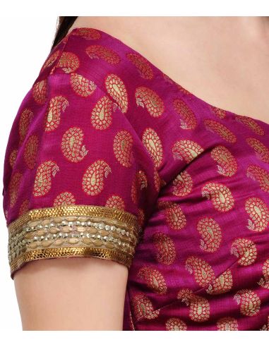 Fuchsia Tasveer_Blouse_Maroon