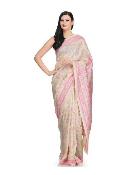 Tasveer Saree_CreamPink 