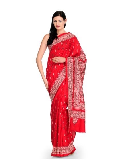 Tasveer Saree_RedWhite