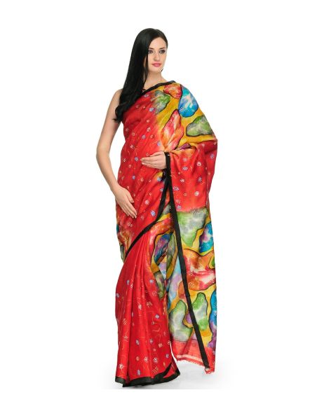 Tasveer Saree_MaroonBlckBordr 