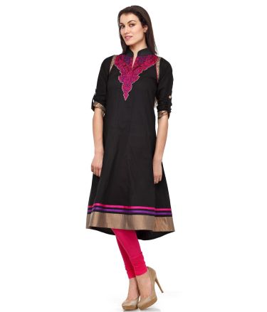Aujjessa_Tasveer_Kurti_Black_Pink