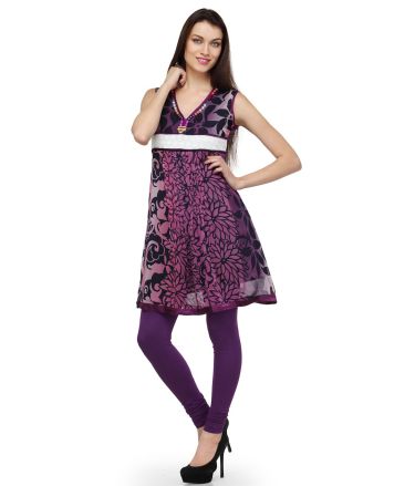 Aujjessa_Tasveer_Kurti_Purple_White