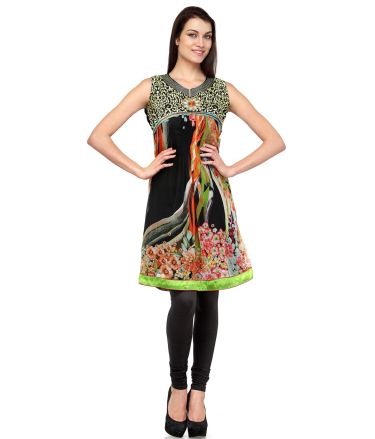 Aujjessa_Tasveer_Kurti_Black_Green