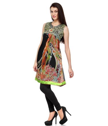 Aujjessa_Tasveer_Kurti_Black_Green
