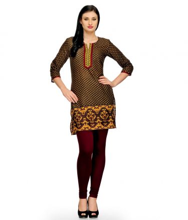 Aujjessa_Tasveer_Kurti_Dark_Brown