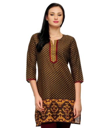 Aujjessa_Tasveer_Kurti_Dark_Brown