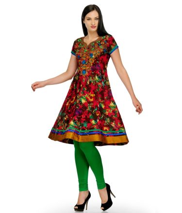 Aujjessa_Tasveer_Kurti_Maroon_Green