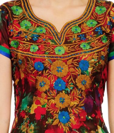 Aujjessa_Tasveer_Kurti_Maroon_Green