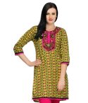 Aujjessa_Tasveer_Kurti_Yellow_Pink 