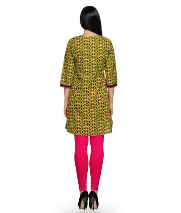 Aujjessa_Tasveer_Kurti_Yellow_Pink 