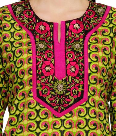 Aujjessa_Tasveer_Kurti_Yellow_Pink 