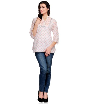 Fuchsia Design_Tasveer_586_16 KURTI_WHITE_ORANGE