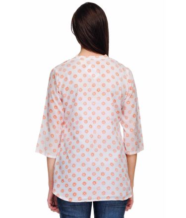 Fuchsia Design_Tasveer_586_16 KURTI_WHITE_ORANGE