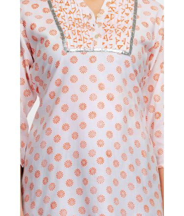 Fuchsia Design_Tasveer_586_16 KURTI_WHITE_ORANGE