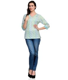 Fuchsia Design_Tasveer_586_19 KURTI_CREEM_GREEN 2