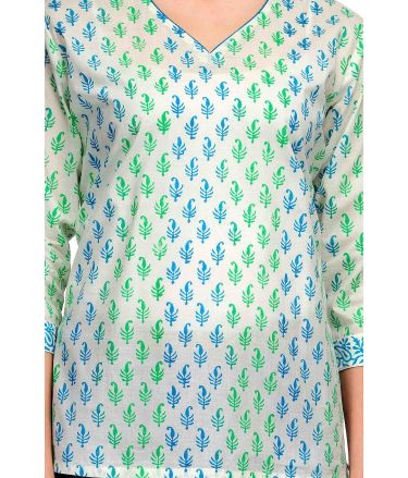 Fuchsia Design_Tasveer_586_19 KURTI_CREEM_GREEN